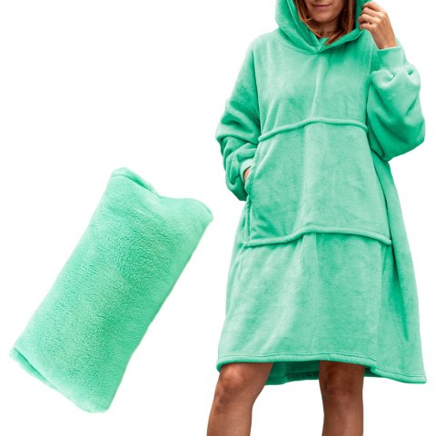 Bluzair Bluza Koc Hoodie Oversize Polska Miętowy Froster