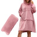 Bluzair Bluza Koc Hoodie Oversize Polska Różowy Froster