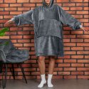 Bluzair Bluza Koc Hoodie Oversize Polska Szary 4w1 Froster