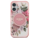 Guess IML Flower & Tonal Circle MagSafe - Etui iPhone 16 Plus (różowy)