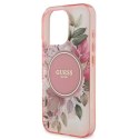 Guess IML Flower & Tonal Circle MagSafe - Etui iPhone 16 Pro (różowy)