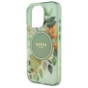 Guess IML Flower & Tonal Circle MagSafe - Etui iPhone 16 Pro (zielony)