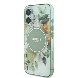 Guess IML Flower & Tonal Circle MagSafe - Etui iPhone 16 (zielony)