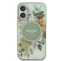 Guess IML Flower & Tonal Circle MagSafe - Etui iPhone 16 (zielony)