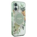 Guess IML Flower & Tonal Circle MagSafe - Etui iPhone 16 (zielony)