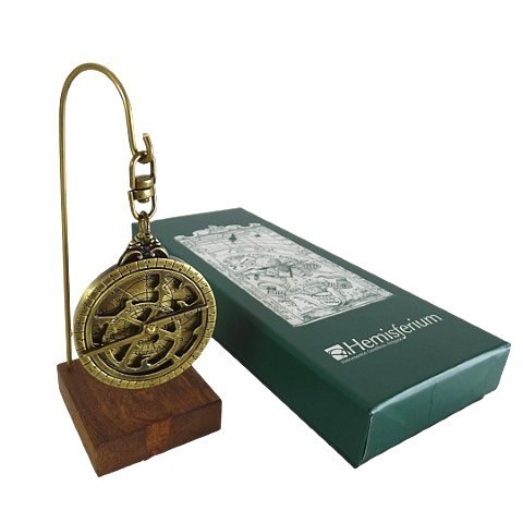 Miniatura Astrolabium H81 na Drewnianej Podstawie - Historyczny Instrument Astronomiczny