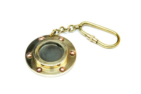 Brelok Bulaj Lusterko KEY-0134B - Mosiężny Bulaj z Lusterkiem, Marynistyczny