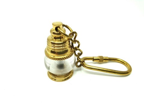 Brelok Lampa Okrętowa KEY-0119 - Mosiężny, Marynistyczny Akcent
