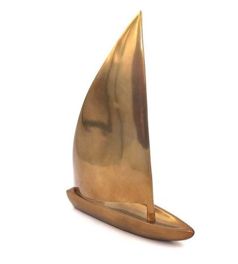 Duża Żaglówka Aluminiowa 47cm - N-3044 - Minimalistyczna Dekoracja Marynistyczna