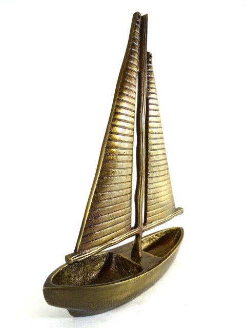 Model Jachtu Aluminiowy 38cm - N-3670 - Marynistyczna Dekoracja