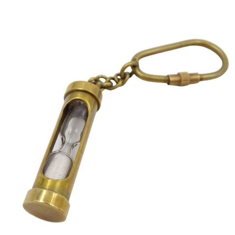 Brelok Mosiężna Klepsydra Key-0091 - Miniaturowa Klepsydra z Piaskiem