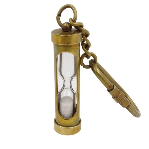 Brelok Mosiężna Klepsydra Key-0091 - Miniaturowa Klepsydra z Piaskiem