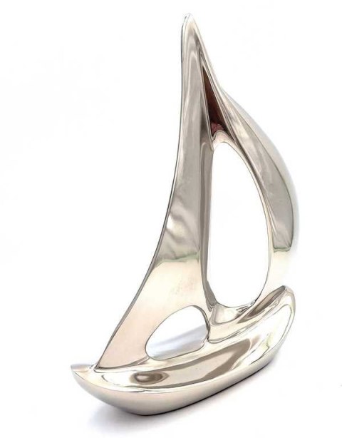 Duży Model Jachtu Metalowy 36cm - Marynistyczna Dekoracja - N-1647