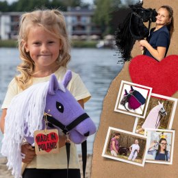 Skippi - lekki mały hobby horse A5 - lawendowy liliowy fioletowy - kantar Skippi