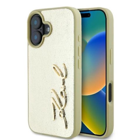 Karl Lagerfeld Metal Signature - Etui iPhone 16 (złoty)