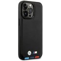 BMW Leather Hot Stamp Tricolor - Etui iPhone 14 Pro (Czarny)