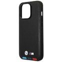 BMW Leather Hot Stamp Tricolor - Etui iPhone 14 Pro (Czarny)