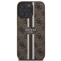 Guess 4G Printed Stripes MagSafe - Etui iPhone 16 Pro Max (brązowy)