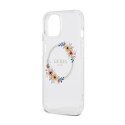 Guess IML Flowers Wreath MagSafe - Etui iPhone 15 (przezroczysty)