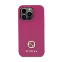 Guess 4G Strass Metal Logo - Etui iPhone 15 Pro Max (różowy)