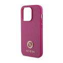 Guess 4G Strass Metal Logo - Etui iPhone 15 Pro (różowy)