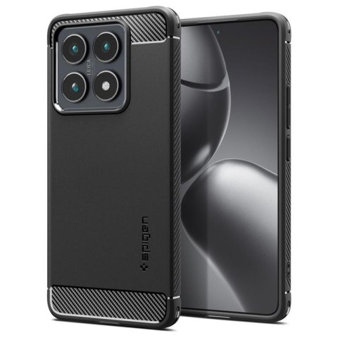 Spigen Rugged Armor - Etui do Xiaomi 14T Pro (Matte Black)