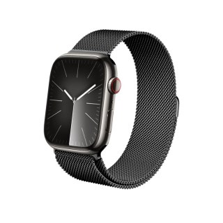 Crong Milano Steel - Pasek ze stali nierdzewnej do Apple Watch 44/45/46/49 mm (grafitowy)