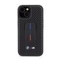 BMW Grip Stand Smooth & Carbon - Etui iPhone 15 (czarny)