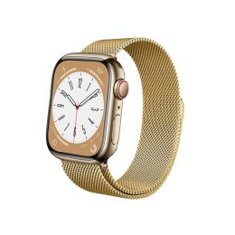 Crong Milano Steel - Pasek ze stali nierdzewnej do Apple Watch 44/45/46/49 mm (złoty)