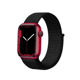 Crong Nylon Reflex - Pasek sportowy do Apple Watch 44/45/46/49 mm (czarny)