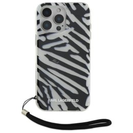 Karl Lagerfeld IML Zebra Pattern & Cord - Etui iPhone 16 Pro (czarny)