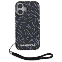 Karl Lagerfeld Zebra With Cord - Etui iPhone 16 Plus (fioletowy)