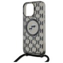 Karl Lagerfeld IML Crossbody Monogram Karl & Choupette Head MagSafe - Etui iPhone 16 Pro Max (czarny)