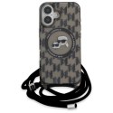 Karl Lagerfeld IML Crossbody Monogram Karl & Choupette Head MagSafe - Etui iPhone 16 (czarny)