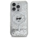 Karl Lagerfeld Liquid Glitter Choupette Head MagSafe - Etui iPhone 16 Pro Max (przezroczysty)