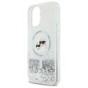 Karl Lagerfeld Liquid Glitter Karl & Choupette Head MagSafe - Etui iPhone 16 Plus (przezroczysty)