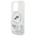 Karl Lagerfeld Liquid Glitter Karl & Choupette Head MagSafe - Etui iPhone 16 Pro Max (przezroczysty)