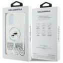 Karl Lagerfeld Liquid Glitter Karl & Choupette Head MagSafe - Etui iPhone 16 (przezroczysty)