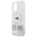 Karl Lagerfeld Liquid Glitter Karl Head MagSafe - Etui iPhone 16 Plus (przezroczysty)