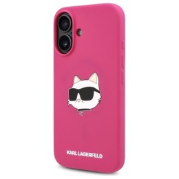 Karl Lagerfeld Silicone Choupette Head Print MagSafe - Etui iPhone 16 (fuksja)