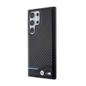 BMW Leather Carbon Blue Line - Etui Samsung Galaxy S24 Ultra (czarny)