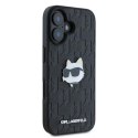 Karl Lagerfeld Monogram Choupette Head Pin - Etui iPhone 16 (czarny)