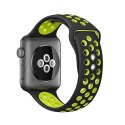 Crong Duo Sport - Pasek do Apple Watch 38/40/41/42 mm (czarny/limonkowy)