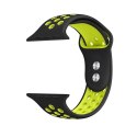 Crong Duo Sport - Pasek do Apple Watch 38/40/41/42 mm (czarny/limonkowy)