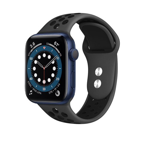 Crong Duo Sport - Pasek do Apple Watch 44/45/46/49 mm (szary/czarny)