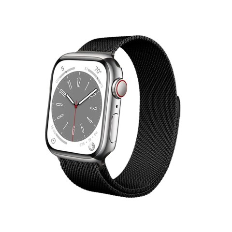 Crong Milano Steel - Pasek ze stali nierdzewnej do Apple Watch 38/40/41/42 mm (czarny)