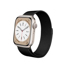 Crong Milano Steel - Pasek ze stali nierdzewnej do Apple Watch 38/40/41/42 mm (czarny)