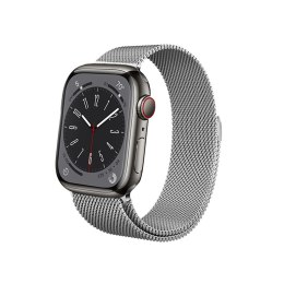 Crong Milano Steel - Pasek ze stali nierdzewnej do Apple Watch 38/40/41/42 mm (srebrny)