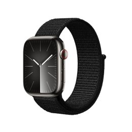 Crong Nylon Reflex - Pasek sportowy do Apple Watch 38/40/41/42 mm (czarny)