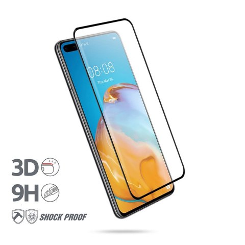 Crong 3D Armour Glass - Szkło hartowane 9H na cały ekran Huawei P40 + ramka instalacyjna